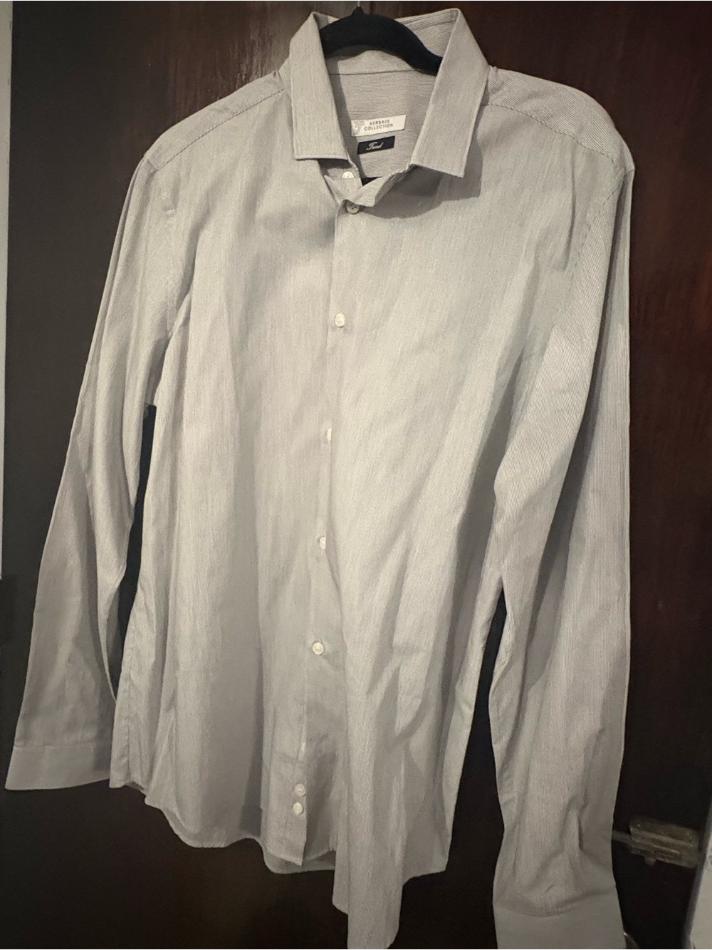 Versace Collection Light Blue Pinstripe Dress Shirt. Neck 16.5 (42).